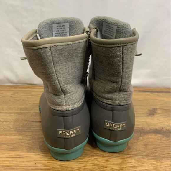 ☑️sperry woman’s winter duck boot. Waterproof and warm. Side zipper. Gray … - Picture 3 of 10